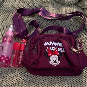 Minnie Mouse cross body and makeup lot